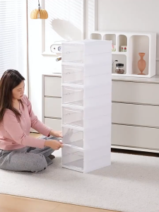 กล่องรองเท้าพับ สีพลาสติก กล่องใส่รองท้า Sneaker พับ พันคอร์และป้องกันความชื้นและฝุ่นละออง รองเท้าพับใส เก็บสะดวก โปร่งใสมองเห็น