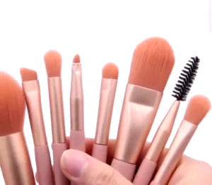 Kuas Make Up 8 IN 1 Free Pouch Make Up Brush 8Pcs Mini Travel Cosmetic Brush Make Up Tools Set SH AG13