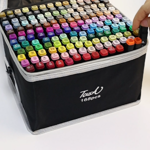 12-168Pcs Colorful Marker Pen Set Double Head Watercolor Pen Double Tip Oily Alcohol Marker Pen Sketch Draw Art Supplies
