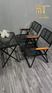 Bộ Bàn Ghế Gấp Gọn Tiện Lợi Combo 4 Ghế 1 Bàn CNC Cạnh Tròn Bàn Ghế Xếp Ngoài Trời