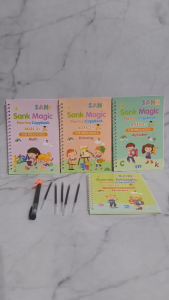 Sank Magic Book 1 Set 4 Buku + Pulpen + Refill Buku Ajaib Belajar Menulis Anak Pra Sekolah Praktis