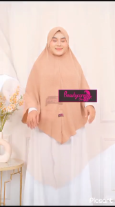 Jilbab Instan Dagu Syari XXL & Khimar Bergo Crinkle Dagu Syari