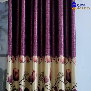 Gorden Jendela Rumah Bahan Blackout Tebal Premium Quality Motif Bunga Tulip Model Smokering