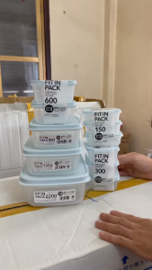 Set Hộp thực phẩm Fit in Pack nắp dẻo SANADA Nhật Bản an toàn lò vi sóng