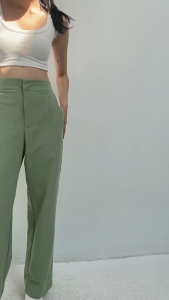 OFEYA - Thea Basic Pants - Celana Wanita Highwaist - Celana Linen Wanita