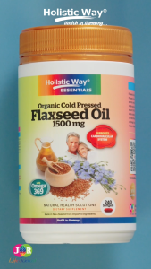 [Exp: June 2026] Holistic Way Essentials High Strength Organic Cold Pressed Flaxseed Oil 1500mg – Supports Cholesterol Heart Brain Joint Eye & Skin Health with Omega 3-6-9 (240 Softgels)