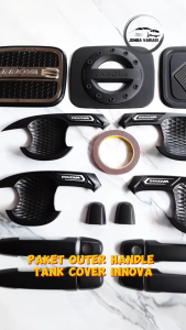 Paket Outer Cover Door Handle Tank Cover Mobil Innova Lama Tahun 2005 - 2015 Hitam All Variant