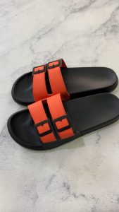Slide Sandal Model HUSH PUPPIES Selop Pria Men Size 39 - 44 GARANSI NYAMAN DIPAKAI DAN ANTI PUTUS - Orange/Dark Grey