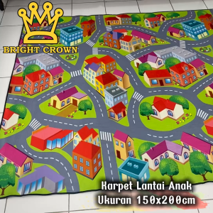 Bright Crown Karpet Lantai Polyester Anti Slip Anak-anak Ukuran 150x200cm/Playmat Karpet Anak