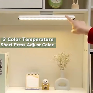 3 Colors Magnetic Cabinet Light with Remote Control Table Lamp Bedside Lamp Dimming Night Light USB Rechargeable 180°Adjustable Angle Magnetic Touch Light for Reading Work Study 磁吸橱柜灯