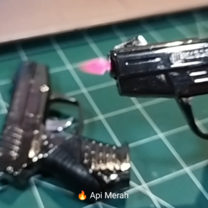Gun Pistol Red Flame Lighter With Red Laser Pointer Butane Gas Lighter