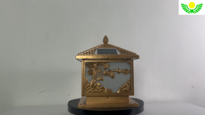 Đèn năng lượng mặt trời trụ cổng họa tiết cây tùng cao cấp sáng trên 12h chính hãng Mifidi Solar tấm pin Mono siêu to - BH VIP 1 năm miễn phí tận nhà
