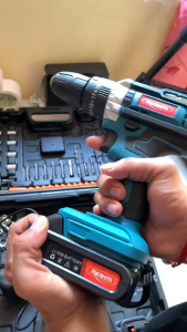 REAIM Impact Drill Set Cordless Hand Drill Set Hammer Electric Screwdriver Drill 32 PCS Hammer Impact