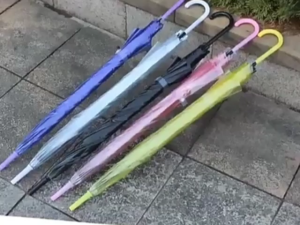 Long Handle Transparent Speckles Umbrella Straight Bar Students Simple Umbrella Random Rainbow Color Outdoor Creativity