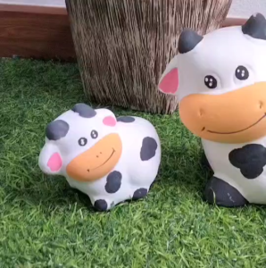 ตุ๊กตาแต่งสวน ตุ๊กตาเซรามิค ตุ๊กตาวัวแต่งสวน 1 ชุด 4 ชิ้น 11*18*15 ซม. ตกแต่งคาเฟ่สวนหย่อม