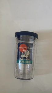 Cốc tervis cách nhiệt có biểu tượng và nắp màu xanh navy 16oz trong suốt của Mỹ