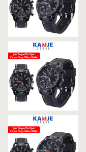 KAMJE Jam Tangan Pria Sport Analog Quartz Strap Rubber Silikon Casual