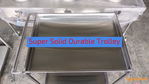 Stainless Steel Trolley With Wheel 3 Tier /Handmade Keluli Troli Roda Tiga Tingkat/ Trolley Cart/Custom Made Customize Design Dapur Kitchen Hand Truck Trolley