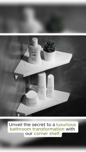 Nordic Bathroom Triangle Corner Shelf Basket Light Luxury Natural Marble Rack Shower Storage Rack