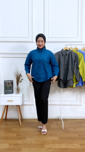 RIKA TOP BLOUSE - kemeja rika linen atasan wanita