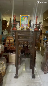 BÀN THỜ PHẬP 1 TỪNG GỖ MUỒNG VÀNG - HÀNG CAO CẤP