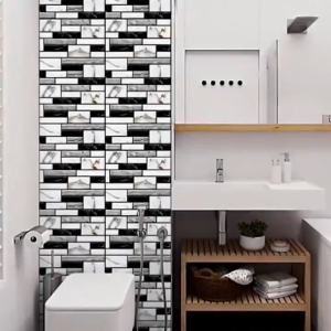 10/20PCS 3D Wall Stickers Wallpaper for Kitchen Bathroom Removable Self-adhesive Waterproof Wall Sticker Tile Brick Home Decor 3D Tiles Wall Sticker Waterproof Self Adhesive Wallpaper Bedroom PVC Home Decor wall stickers