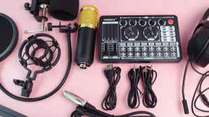 Paket Lengkap Sound Card Mic Headset Full Set Siborie F999+BM800+H7