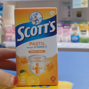 GSK SCOTTS PASTIL DENGAN VITAMIN C PERISA OREN 50S