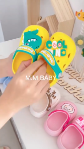 COD เด็กรองเท้ารัดส้น หัวโต รองเท้าเด็ก รองเท้าแตะลายหมี วัสดุEVA พื้นนุ่ม มีกันลื่น มี