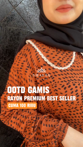 Nararaya Gamis Susun Rayon TALIA MIDI Dress LD 110 Motif Totol Polkadot Premium | Baju Wanita Busui