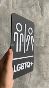 ป้ายห้องน้ำ LGBTQ+ ป้ายติดหน้าห้องน้ำแนวตั้ง ป้ายสัญลักษณ์ห้องน้ำ สไตล์โมเดิร์น มินิมอลDesignfac
