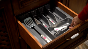 JOTO Cutlery Spoon and Fork Organizer Rack Drawer Organizer Utensil Flatware Tray Fits for Pull Out Kitchen Cabinet