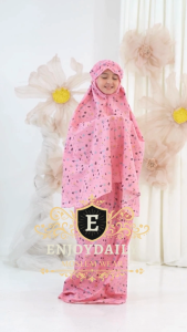 ENJOYDAILY - mukena anak remaja tanggung basic Motif 2in1 travel MOANA USIA 6 7 8 9 10 12 tahun