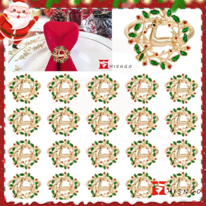 【HSG】Christmas Napkin Ring Deer Napkin Rings Holders Napkin Buckles for New Year Holiday Dining Table Party Decor Gold Elk Wreath Winter Holiday Halloween Thanksgiving Daily Dinner Party Decor Favor Wedding Banquet Decor