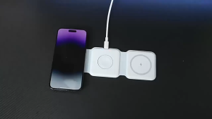 3 IN 1 Magnetic Wireless Fast Charger Foldable & Compact Supports for iPhone 15 14 13 12 Apple Watch AirPods 15W Fast Charging Dock Station Foldable Stand Charge