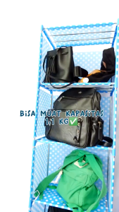 Rak Buku 5 Susun 4 Susun Jeon Lemari Penyimpanan Serbaguna Portable Rak Multifungsi