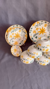 BỘ 13 món TÔ CHÉN DĨA SAO BIỂN gốm sứ (Trọn bộ gồm 6 chén cơm 3 size dĩa  tô loe 3 size 1 dĩa tương)