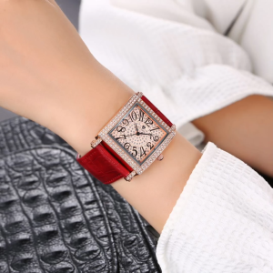 Jam Tangan Wanita Ticarto 2852T Tali Kulit Mata Kotak Angka Original