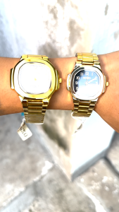 นาฬิกาข้อมือผู้ชาย SENKQ นาฬิกาข้อมือผู้หญิงกันน้ํา แฟชั่นสีทอง นาฬิกาควอตซ์ รุ่น AA33