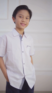 Kemeja Kerah Lengan Pendek Anak Laki-Laki Warna Putih - KR02