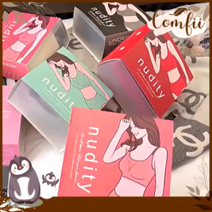 Comfii【XS-3XL 40-85Kg /Set Box 】Plus Size Womens Bra Seamless Backless Non-wired Comfort Sleeping Push Up Bra