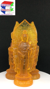 Bộ ba tượng Phật Tây Phương Tam Thánh sa bà tam thánh có hào quang cao 18cm-Nhiều màu). Trang trí trên ô tô tiểu cảnh bonsai ghép lũa để bàn trà phòng khách bàn làm việc