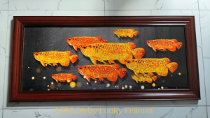 Arowana Wall Decor Wood Frame Size 44 inches x 20 inches