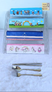 Cutlery Organizer Tema Natal Dompet Penyimpanan Alat Makan Stainless Souvenir Natal Christmas - Hemat Ruang dan Higienis di Era New Normal