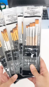 Giorgione (ชุด5ด้าม)พู่กัน พู่กันสีน้ำ พู่กันสีอะคริลิค พู่กันสีน้ำมัน พู่กันระบายสี พู่กันแบน Artist Nylon Brush