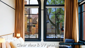 *READY STOCK SG * Solar Tinted Privacy Anti-UV Adhesive Window Film Home Decor