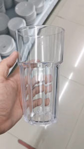 แก้วน้ำพลาสติกคริสตัลก้นแฉก 530 มล. # 2257 เนื้อ PS