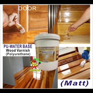 ( 1L ) 383 MATT PU COAT WATER BASE POLYURETHANE P.U EXTERIOR AND INTERIOR WOOD VARNISH