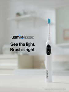 usmile P10 PRO Smart Electric Toothbrush | Brush Indicator | Smart Sensor | 4-Zone Reminder for Missed Areas | Seamless Button Design | Patented Shock-Absorbing Tech | 180-Day Battery | IPX8 Waterproof