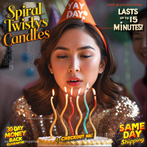 6pc Chrome Spiral Birthday Candle for Cakes Unique Wedding Candle Light for Debut Candle Birthday YD